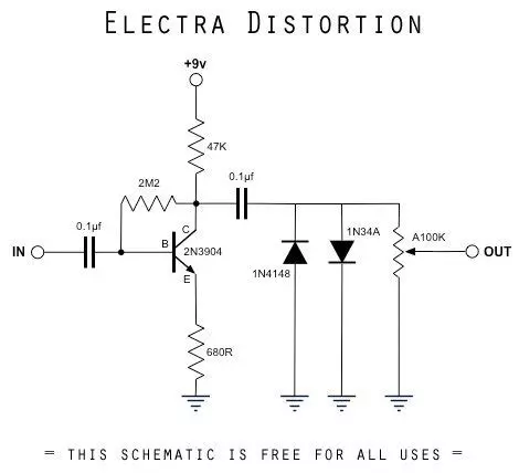 Esquemático del Electra Distortion